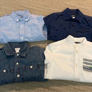 Kids Button Down Shirt Collection - Blue, White, Denim